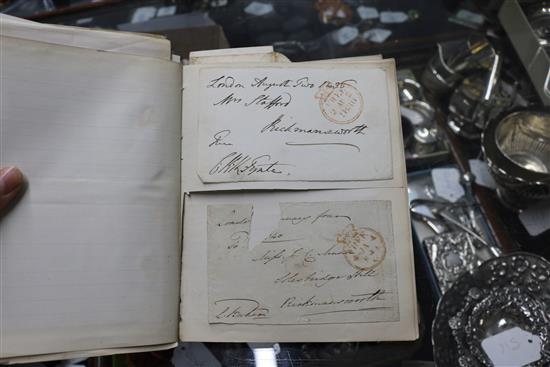 An album of letters, autographs and franked envelopes, 1830s onwards